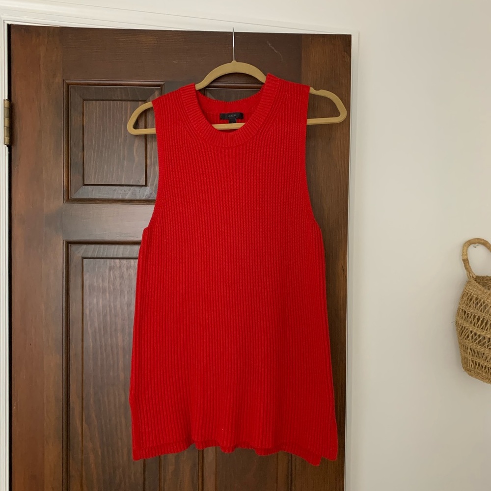 J. crew knit sleeveless top in red